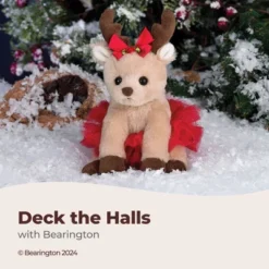 Bearington Darling Dancer Ballerina Reindeer Stuffed Animal, 7 In Stuffed Reindeer Christmas Doll, Ideal Christmas Plush Toys Gift