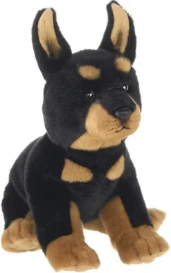 Bearington Thor Plush Doberman Stuffed Animal Puppy Dog, 13 Inch