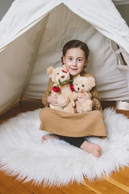 Bearington Conner Cuddlesmore Stuffed Animal Plush With A Heart And A Rose, 11 Inches