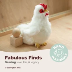 Bearington Henry Plush White Hen Stuffed Animal For Little Kids, 9 Inches, For Ages 1-14