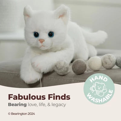 Bearington Lil' Muffin Small Plush Stuffed Animal White Cat, Kitten 8 Inch, For Ages 3-14