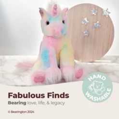 Bearington Glisten The Rainbow Unicorn Plushie, 12 Inch Unicorn Stuffed Animal For Girls