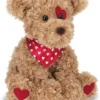 Bearington Harry Hugglesmore Stuffed Animal Plush With Hearts & A Bow, 11 Inches