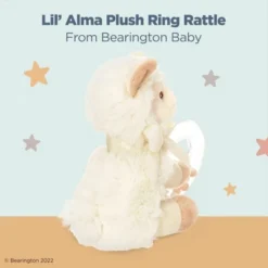 Bearington Baby Lil' Alma Stuffed Animal Rattle: 5.5" Llama Shaker Toy With Soft Plush Faux-Fur