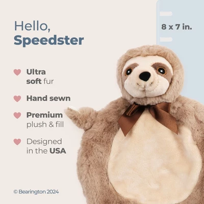 Bearington Baby Wee Speedster, 8 X 7 Inch Small Sloth Stuffed Animal, Nursery Decor, Security Blanket Lovey For Babies - Image 5