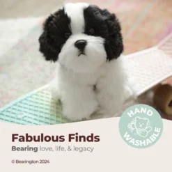 Bearington Black & White Dog 11 Inch Stuffed Animals - Stuffed Shih Tzu That Look Real Shitzu, For Ages 3-14