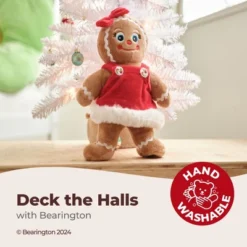 Bearington Holly Ginger Gingerbread Plush, 10 Inch Christmas Doll, Christmas Stuffed Gingerbread Gift For Toddlers, Kids & Teens