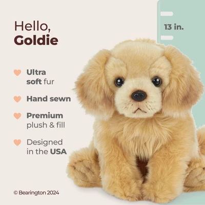 Bearington Goldie The Golden Retriever Stuffed Animal, 13 Inch Stuffed Puppy, For Ages 3-14 - Image 5