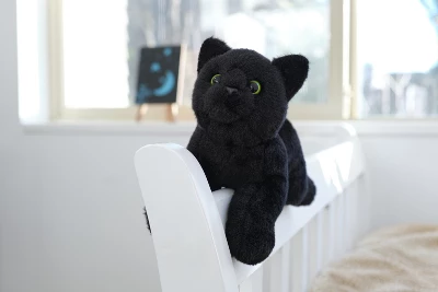 Bearington Collection Small Plush Stuffed Animal Black Cat, 8" - Image 2
