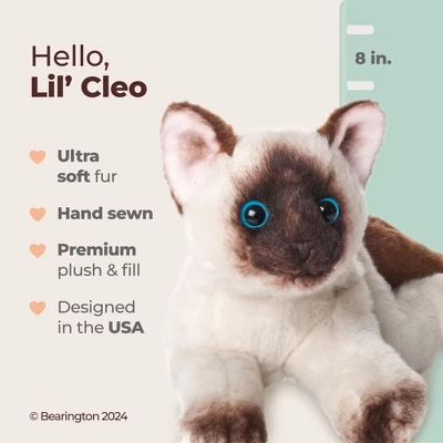 Bearington Lil Cleo Siamese Cat: Hand-Sewn 8 Long Stuffed Plush Cat With Ultra-Soft Faux-Fur, Fuzzy Paws, For Ages 3-14 - Image 5
