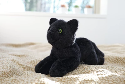 Bearington Collection Small Plush Stuffed Animal Black Cat, 8"