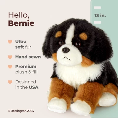 Bearington Bernie The Bernese Mountain Dog Stuffed Animal, 13 Inch Puppy Stuffed Animal, For Ages 3-14 - Image 5