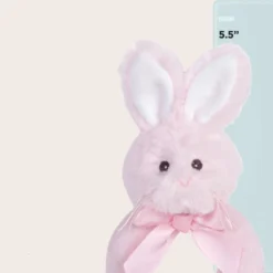 Bearington Baby Lil Bunny, 5.5 Inch Pink Soft Stuffed Bunny Rattle, Baby Gifts, For Ages 0-14