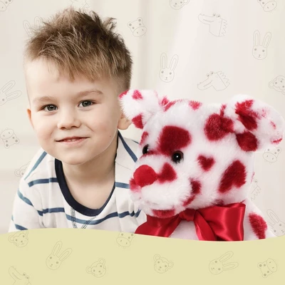 Bearington Collection Romantic Rover Stuffed Animal Plush With Hearts & Bow Puppy Dog, 12" - Image 5