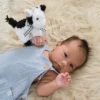 Bearington Lil' Gilly 5.5 Inch Cow Baby Rattle - Soft Rattles For Babies 0-6 Month