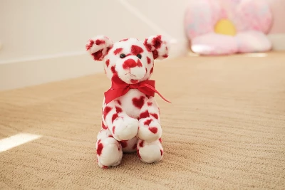 Bearington Collection Romantic Rover Stuffed Animal Plush With Hearts & Bow Puppy Dog, 12" - Image 2