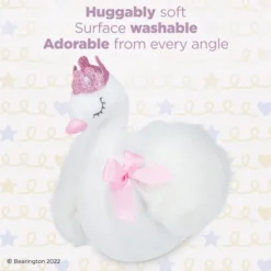 Bearington Grace Princess Swan Plush Stuffed Animal With Crown, 8 Inches
