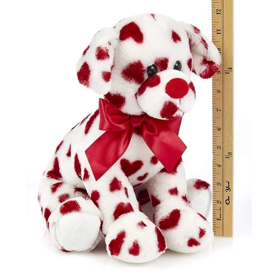 Bearington Collection Romantic Rover Stuffed Animal Plush With Hearts & Bow Puppy Dog, 12" - Image 3