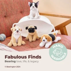 Bearington Lil' Pugsly Small Plush Pug Stuffed Animal Puppy Dog, 6 Inch, For Ages 3-14