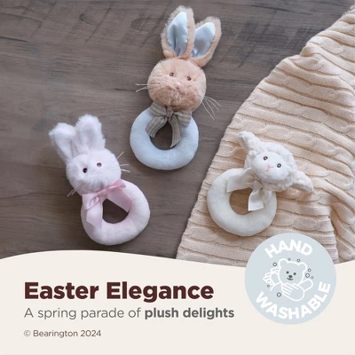 Bearington Baby Rattle Ring Bunny Blue 5.5" LIL' BUNNY TAIL Rattle/Ring, For Ages 0-14 - Image 2