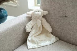 Bearington Baby Lamby Snuggler, White Lamb Plush Stuffed Animal Security Blanket, Lovey 15"