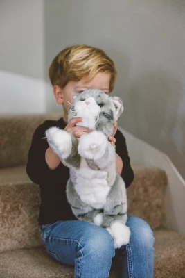 Bearington Collection Socks Plush Stuffed Animal Grey Striped Tabby Cat 15" - Image 2