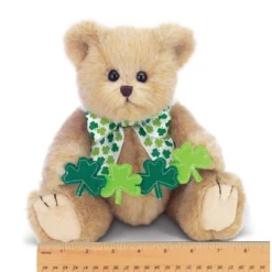 Bearington Conner Clovers Irish Plush Stuffed Animal Teddy Bear, 10 Inches