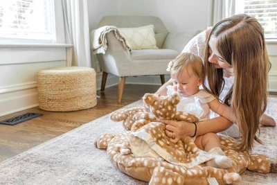 Bearington Lil Willow Lovie Blanket: 15 Tall Fawn Blanket Plush For Infants - Image 3