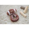 Bearington Baby Touchdown Plush Stuffed Animal Football Soft Ring Rattle, 5.5", For Ages 0-14