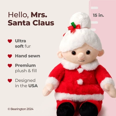 Bearington Mrs Santa Claus Stuffed Christmas Plush, 15 In Mrs Claus Plush, Christmas Mrs Claus Doll Gift For Toddlers, Kids & Teens - Image 5
