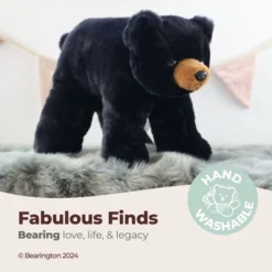 Bearington Andit Plush Toy Stuffed Animal Black Bear Teddy, 18"