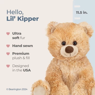 Bearington Lil Kipper Plush Teddy Bear: Classic Hand-Sewn 11.5" Light Brown Stuffed Bear - Image 5
