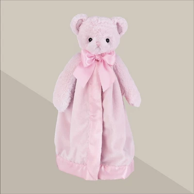 Bearington Baby Huggie Bear Snuggler, 15 Inch Pink Teddy Plush Stuffed Animal Security Blanket Lovey For Babies - Image 6