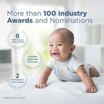 Bearington Baby Lil' Owlie Plush Stuffed Animal Gray Owl Soft Ring Rattle, 5.5" - Image 3