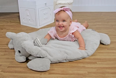 Bearington Baby Lil Spout Play Mat: 30 X 30 Plush Elephant Belly Blanket And Play Mat - Image 4