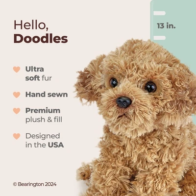 Bearington Bearington Doodles Puppy Stuffed Animal - 14 Inch Dog Plush - Goldendoodle Labradoodle Stuffed Animal, For Ages 3-14 - Image 6