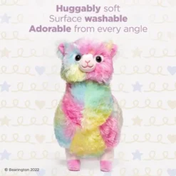 Bearington Annabelle Plush Stuffed Animal Rainbow Alpaca, 12 Inches