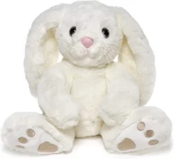Bearington Whiskers White Plush Stuffed Animal Bunny Rabbit, 10.5 Inches