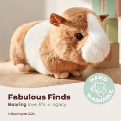 Bearington Ginny Plush Guinea Pig Stuffed Animal For Little Boys And Girls, 8", For Ages 3-14