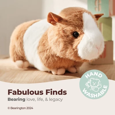 Bearington Ginny Plush Guinea Pig Stuffed Animal For Little Boys And Girls, 8", For Ages 3-14