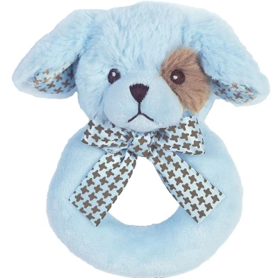 Bearington Baby Lil' Waggles, 5.5 Inch Blue Puppy Dog Plush Stuffed Animal, Soft Baby Boy Rattle, For Ages 0-14 - Image 6
