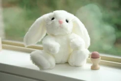 Bearington Lil Whisker White Plush Stuffed Animal Bunny Rabbit, 6 Inches